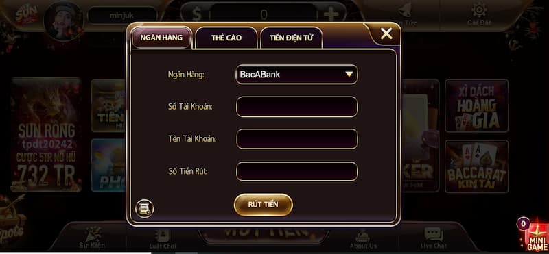 Sunwin bao nhiêu tiền mới rút được 2  rút tối thiểu 200k/giao dịch